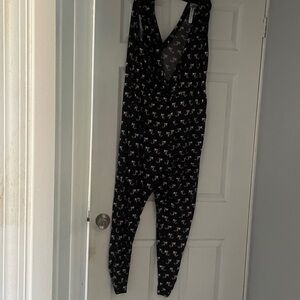 Bella Berry Black Jumpsuit with White and Blue Accents